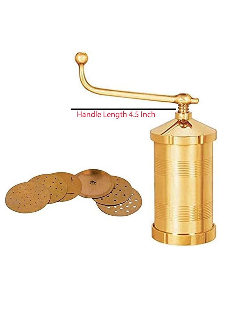 Ayda Brass Sev Sancha, Murukku, Chakli, Bhujia, Farsan Maker with 6 plates 450g  - Image 4