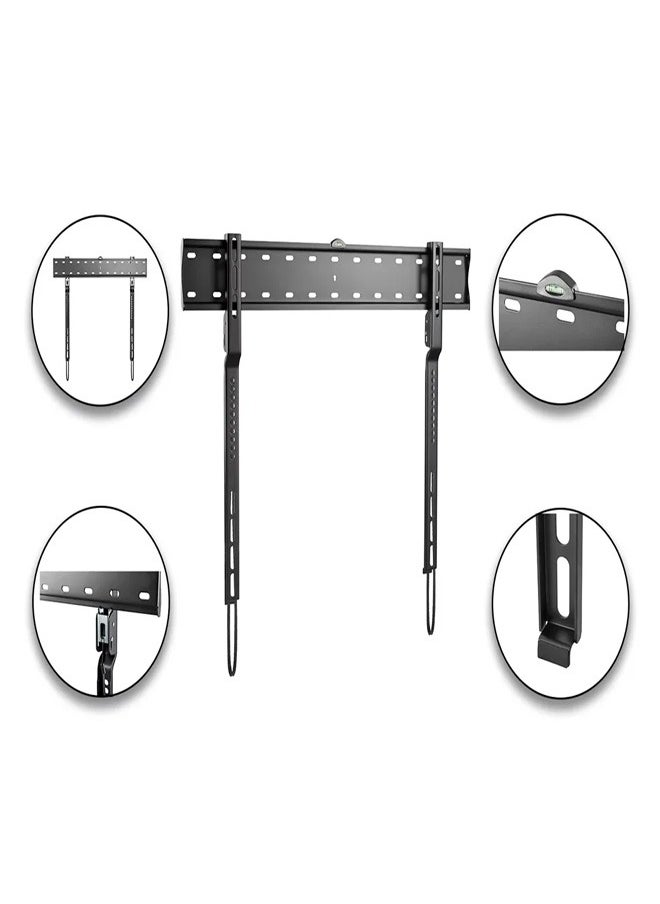 Skill Tech SH 4280UF Ultra-Thin Fixed TV Wall Mount Bracket for 43-80 Inch Screens, VESA 600x400, Micro-Gap 18mm Profile, Max Load 40kg – Black  - Image 2