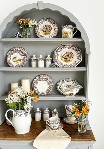 Spode Woodland Turkey Dinner Plate - 10.5" Traditional Thanksgiving Design with Historic British Floral Border, Fine Earthenware - Dishwasher, Microwave & Warm Oven Safe - Made in England - Image 5