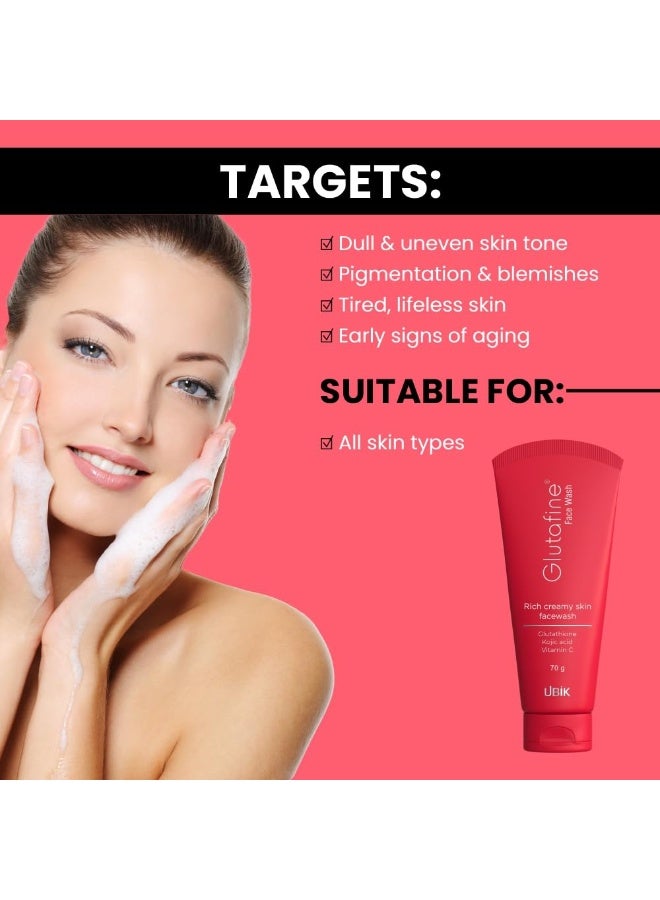 Ethiglo Glutafine Face Wash 70g And Glutafine Skin Lightening Soap, 75g - Image 4