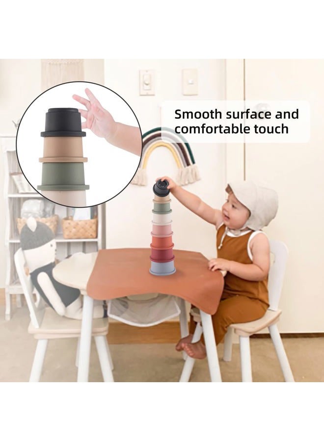 ZYFLSQ Stacking Cups Baby Toy, Nesting Cups 8 Pcs with Pattern for Kid Baby 6 Months and Up Montessori Toy, Bath Toys - Image 3