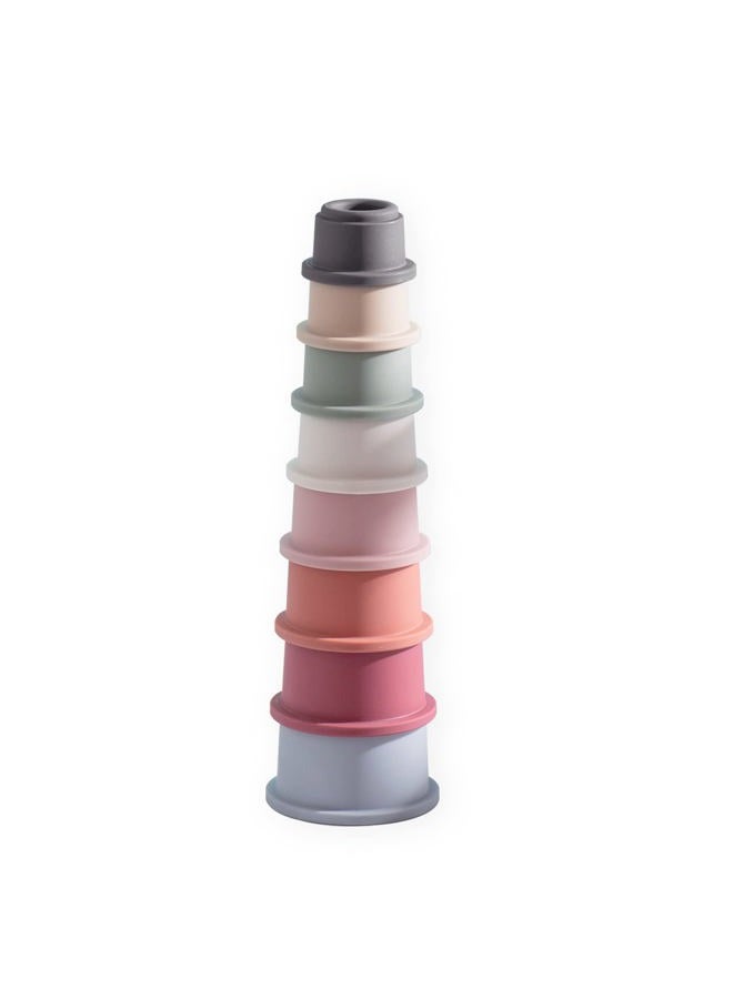 ZYFLSQ Stacking Cups Baby Toy, Nesting Cups 8 Pcs with Pattern for Kid Baby 6 Months and Up Montessori Toy, Bath Toys - Image 1