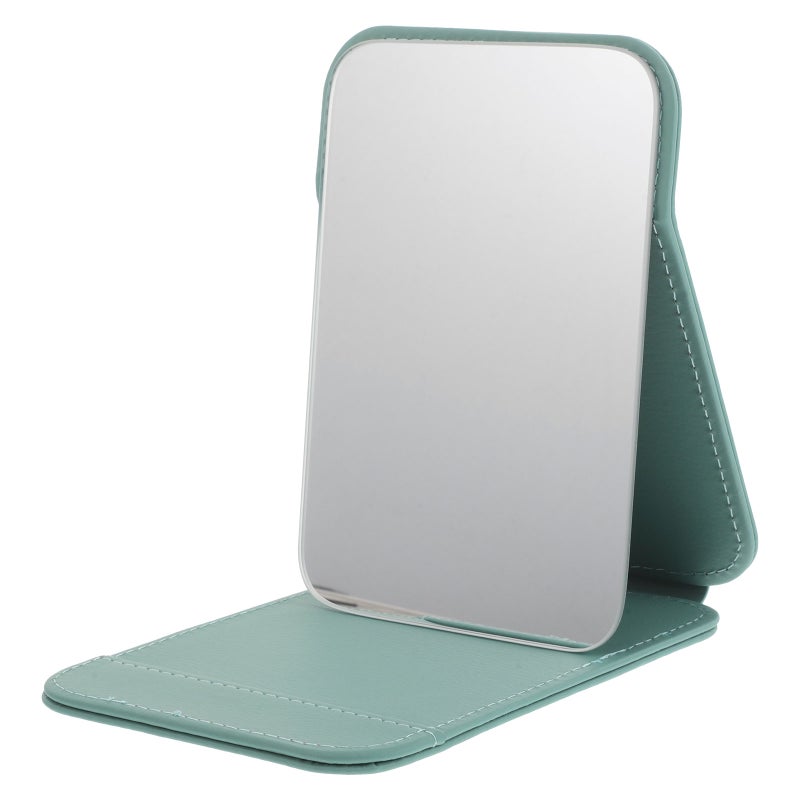 Makeup Mirror Portable With Stand Folding Desktop Pu Rectangular Vanity Mirror For Vanity Table Office Student Dormitory Bathroom - Image 1