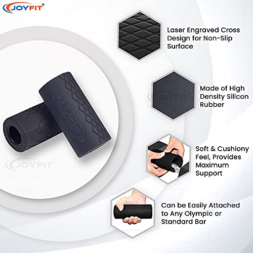 Joyfit Fat Grip for Weightlifting - Non-Slip Pads for Pull-up Bars and Dumbbells, Thick Foam Padded, Muscle Building, High Grip for Men and Women, in Pair (Black) - Image 2