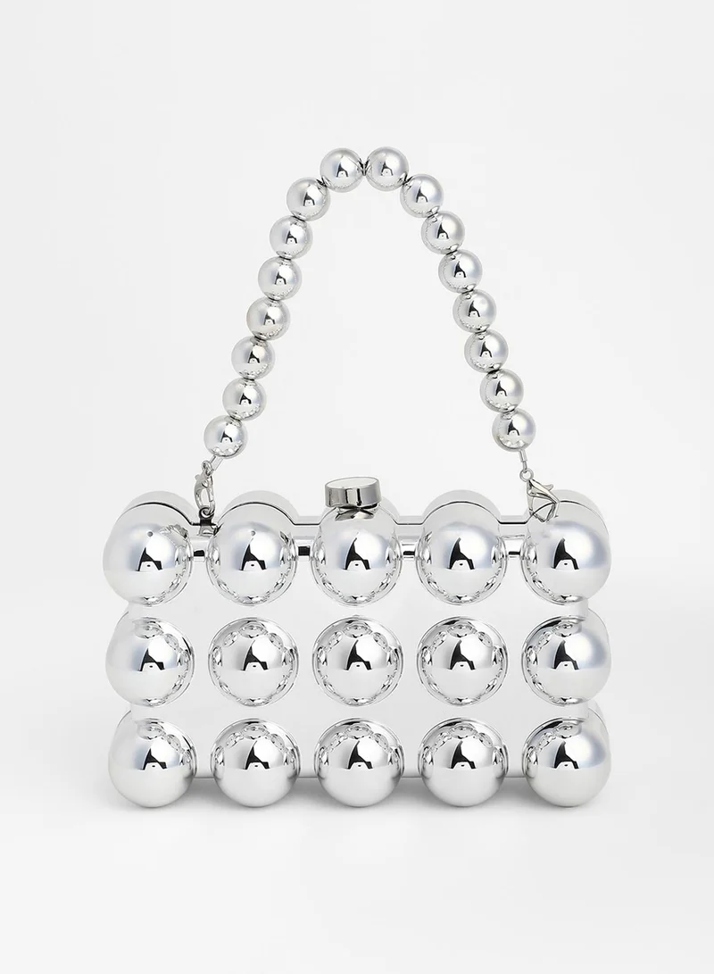 Haute Sauce Solid Push Lock Regular Acrylic Clutch Bag For Women