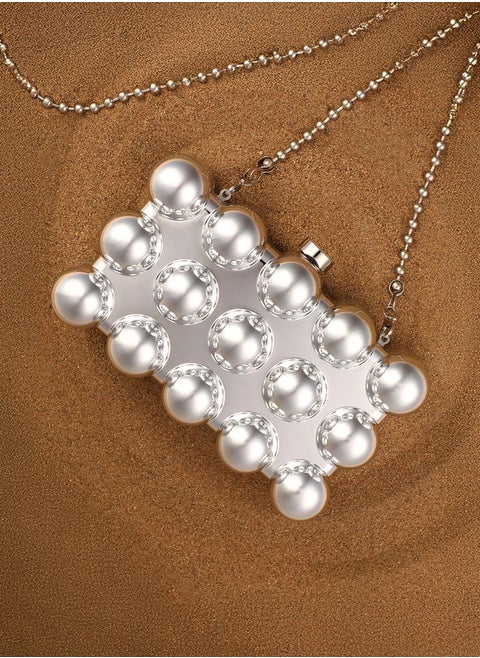 Solid Push Lock Regular Acrylic Clutch Bag For Women