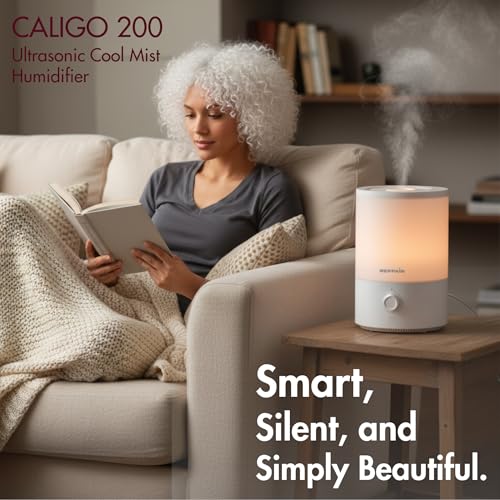 Reffair Caligo 200 3.5L Smart Cool Mist Ultrasonic Humidifier for Bedroom, Top-Fill, Auto Humidity Adjustment, Essential Oil Diffuser, Ideal for Baby Nursery and Indoor Plants (White) - Image 5