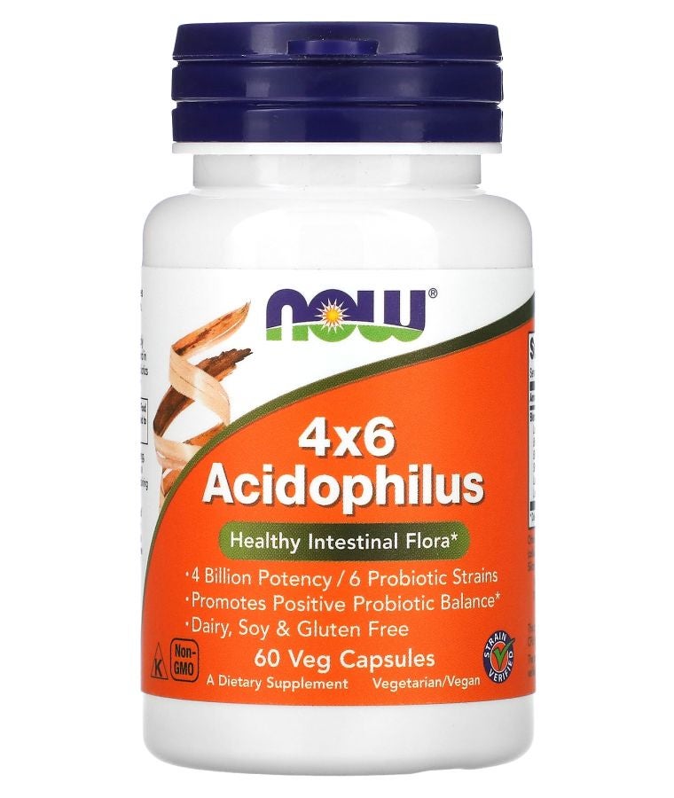 now 4x6 Acidophilus 60 Veg Capsules