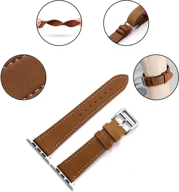 Polhammobile Polham 42MM Retro Design Leather Band Compatible with Apple Watch 1-2-3, Ultra Durable Locking Strap