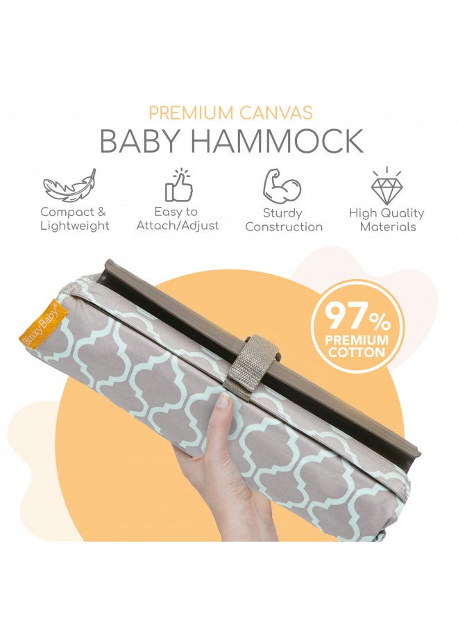 Binxy Baby Shopping Cart Hammock for Infants and Toddlers, Cart Seats for Babies, for All Car Seat Models, Grocery Cart Hammock for Baby, Capacity of up to 50 lbs, Gray and Aqua - Image 2