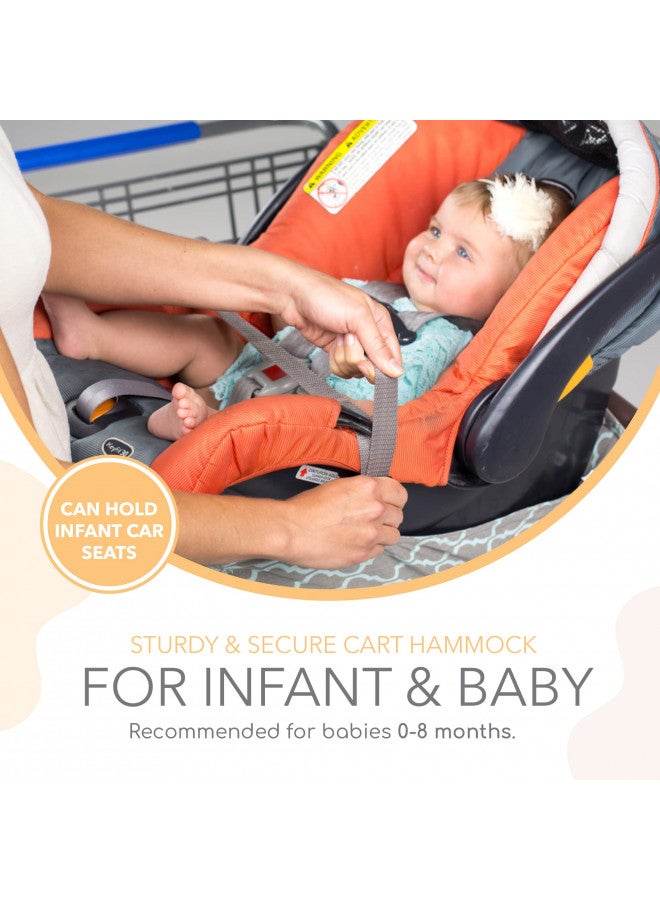 Binxy Baby Shopping Cart Hammock for Infants and Toddlers, Cart Seats for Babies, for All Car Seat Models, Grocery Cart Hammock for Baby, Capacity of up to 50 lbs, Gray and Aqua - Image 4
