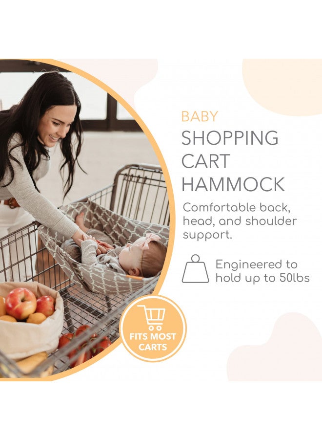 Binxy Baby Shopping Cart Hammock for Infants and Toddlers, Cart Seats for Babies, for All Car Seat Models, Grocery Cart Hammock for Baby, Capacity of up to 50 lbs, Gray and Aqua - Image 3