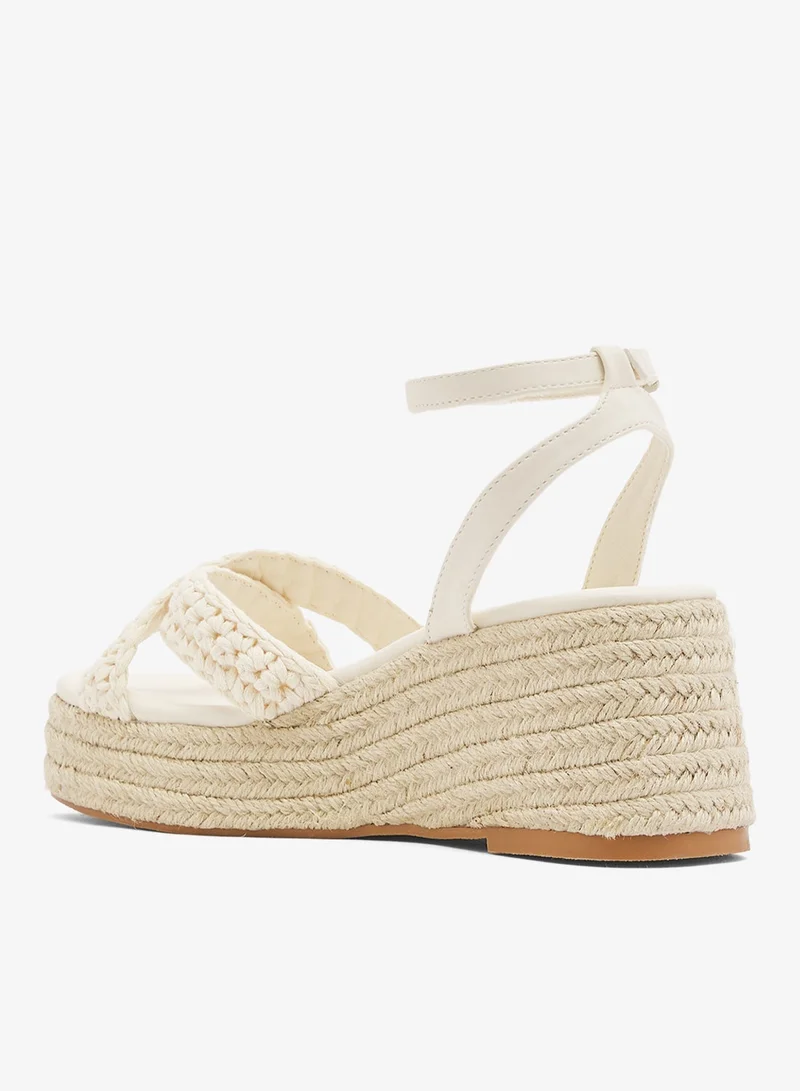 GLAMOROUS  Crochet Espadrille Platform Wedge Sandals for Women | Best Price UAE