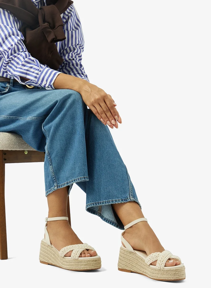 GLAMOROUS Crochet Espadrille Platform Heeled Sandals