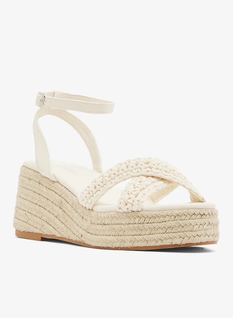 GLAMOROUS  Crochet Espadrille Platform Wedge Sandals for Women | Best Price UAE