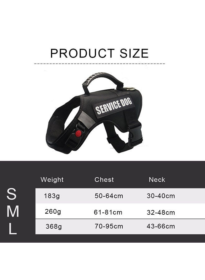 NIBEMINENT Adjustable Service Dog Harness Vest Black S - Image 3