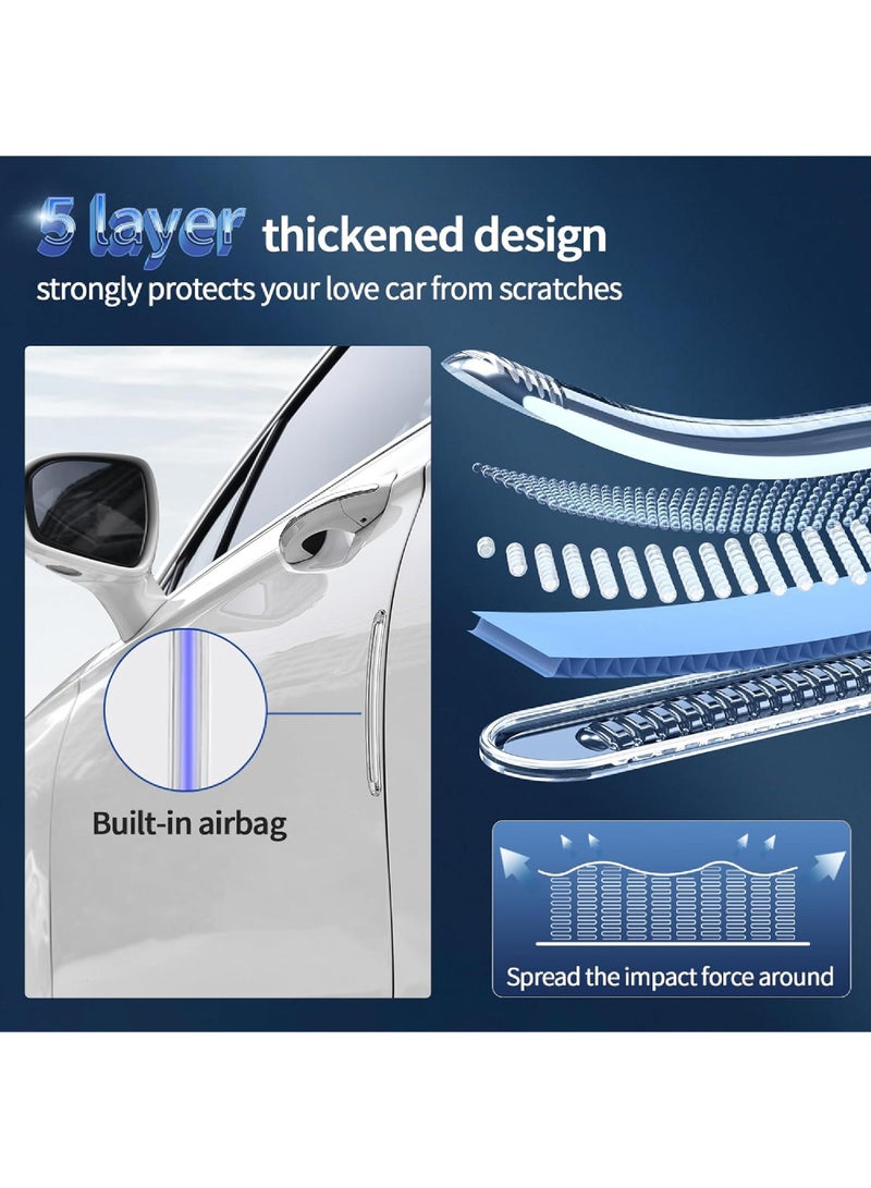 Rock Pow Clear Adhesive Bumpers Combo Self Adhesive Clear Cupboard Door Drawer Bumpers for Car Doors Glass Table Top Furniture Laptop Toilet Lids etc (4 Short) - Image 3