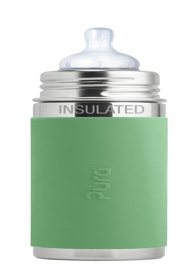 Pura Kiki 7oz Stainless Steel Insulated Infant Bottle - Includes Silicone Medium-Flow Nipple & Sleeve - Anti-Colic, Plastic-Free, MadeSafe Certified - Image 1