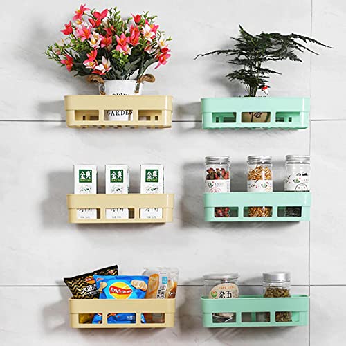 SHOPITECH Combo of 6 PCS Bathroom Shelf RackKitchen ShelfPerfume Rack Plastic Wall Shelf 6 Bathroom Shelves - Image 1