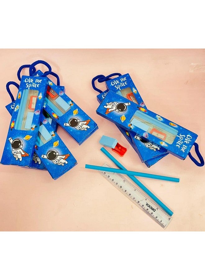 Tera13 Return Gifts For Kids Stationery Gifts (6 Pcs) Stationary Set Kit For Boys Space Theme Pencil Eraser Sharpener For Kids Birthday Gifts For Kids Kanjak Gifts, Multicolor - Image 3