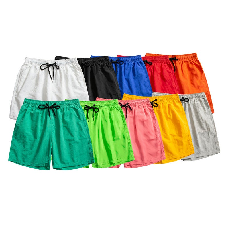 Quality inspection 23 summer flat white bottom shorts fifth pants men''s and women''s colorful beach pants M-5XL504-k02-P15 - Image 1