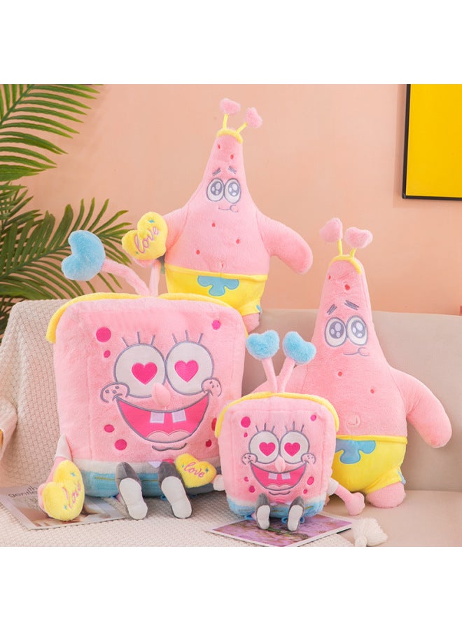 Pink Spongebob Squarepants Plush Toy Big Star Doll Ins Style Girl Heart Doll Ragdoll Pillow Generation Hair-Color:Pink Spongebob-Height:45cm(0.28kg) - Image 3