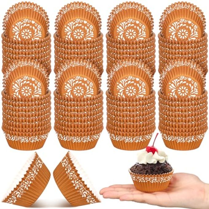 Vesici 800 Counts Cielito Lindo Baby Shower Party Decoration Mexican Clay Cupcake Liners Cielito Lindo Cupcake Wrapper Mexico Muffin Liner Papers Baking Cups for Wedding Baby Shower(Hollow Flower)