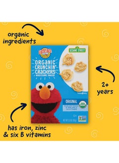Earth's Best Earth's Best Organic Kids Snacks, Sesame Street Toddler Snacks, Organic Crunchin' Crackers, Wholesome Snacks for Toddlers 2 Years and Older, Original, 5.3 oz Box (Pack of 6)  - Image 2