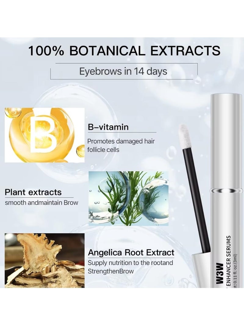W3W - Eyebrow Enhancing Serum Eyebrow Growth Serum Nourishing Brow Serum Gentle No Irritating Lash Serum Gentle Formula Longer Fuller and Thicker Flexible Lashes Eyebrow Enhancer Serum 3ml - Image 1