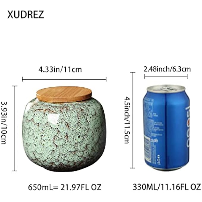 XUDREZ Tea Storage Containers Airtight Tea Caddy Tins Ceramics Tea Canister Tea Sealed Porcelain Storage Jar For TeaSeedCoffee And More Yellow - Image 5