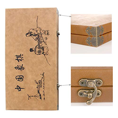 Luoyer 15 inch Chinese Chess Set with PU Leather Foldable Board Xiangqi Portable Chinese Chess Game Set Strategy Xiang Qi Board Games for 2 Players for Teens Adults Family - Image 5