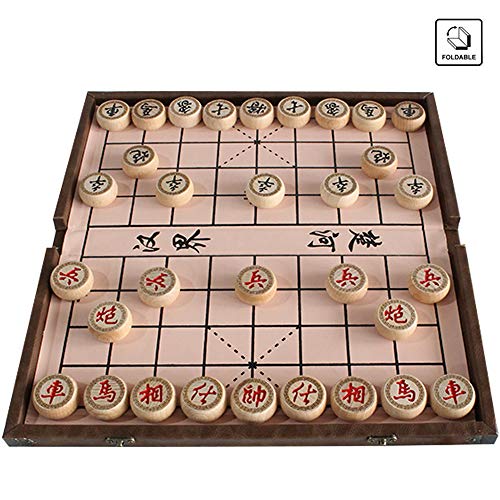 Luoyer 15 inch Chinese Chess Set with PU Leather Foldable Board Xiangqi Portable Chinese Chess Game Set Strategy Xiang Qi Board Games for 2 Players for Teens Adults Family - Image 2