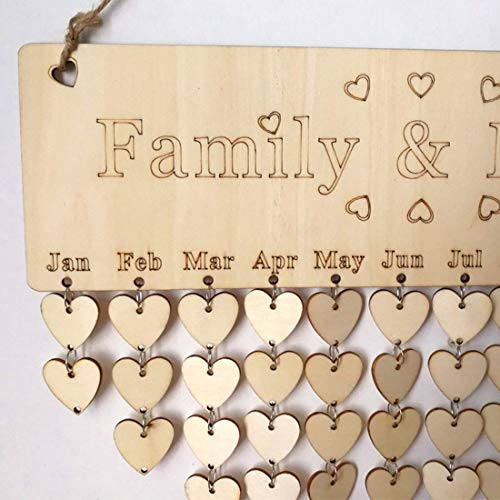 Onwon 100 Pieces Wooden Heart Tags Discs with 2 Holes & 100 Pcs Stainless Steel Rings Connectors for Your DIY Projects Such as Birthday Boards, Chore Boards and Crafts, Diameter is 30 mm/ 1.2 inches - Image 2