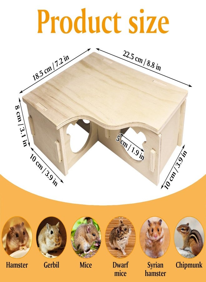 Hamiledyi Natural Wooden Hamster Maze - Multi-Chamber Detachable Small Animal Habitat with Exploring Tunnels, Enrichment Activity Toys for Dwarf Hamsters, Gerbils, Mice, Rats, Lemmings(Style B - Image 2