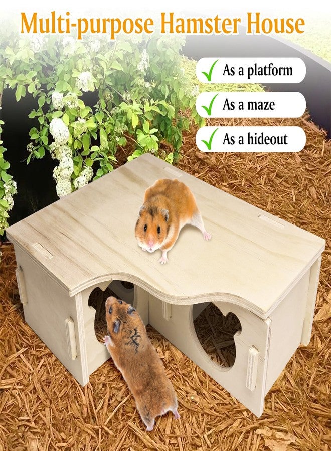 Hamiledyi Natural Wooden Hamster Maze - Multi-Chamber Detachable Small Animal Habitat with Exploring Tunnels, Enrichment Activity Toys for Dwarf Hamsters, Gerbils, Mice, Rats, Lemmings(Style B - Image 4
