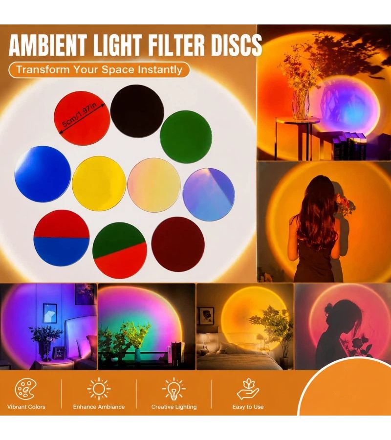 Generic 10 Pieces Atmosphere Light Filter Circles For Sunset Lamp Photo ...