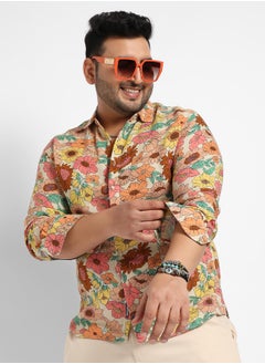 Instafab Plus Men's Multicolour Floral Cluster Shirt  - Image 1