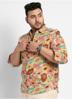 Instafab Plus Men's Multicolour Floral Cluster Shirt  - Image 3