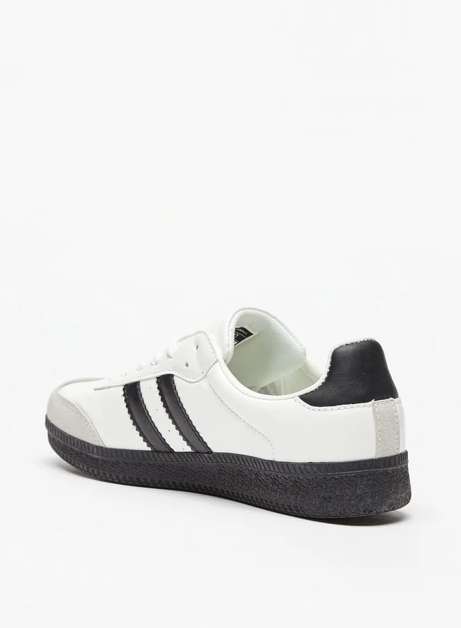 لي كوبر Men's Textured Low Ankle Sneakers with Lace-Up Closure
