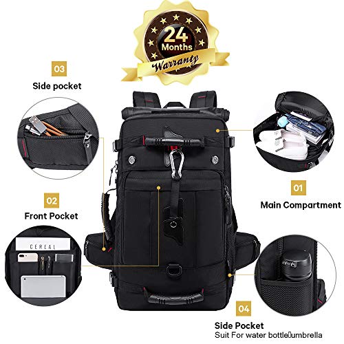KAKA Travel Backpack, Carry On Backpack Durable Convertible Duffle Bag Fit for 17.3 Inch Laptop for Men and Women(Large 40L) - Image 2