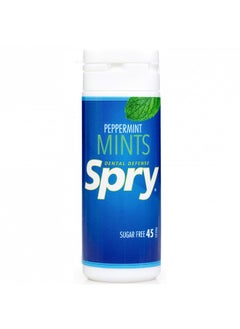 Spry Xylitol Peppermint Mints Sugar Free Candy - Breath Mints That Promote Oral Health, Dry Mouth Mints That Increase Saliva Production, Stop Bad Breath, 45 Count (Pack of 1)