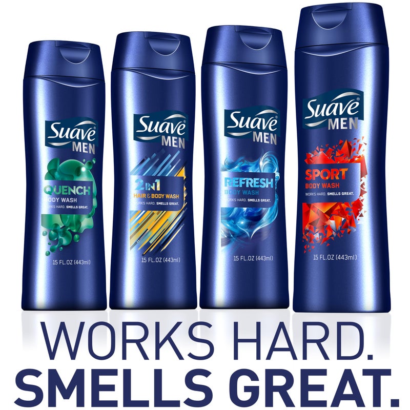 Suave Men Moisturizing Body & Face Wash, With Cedarwood and Mandarin Scent, No Parabens, No Phtahaltes, 18 Oz Pack of 6 - Image 5