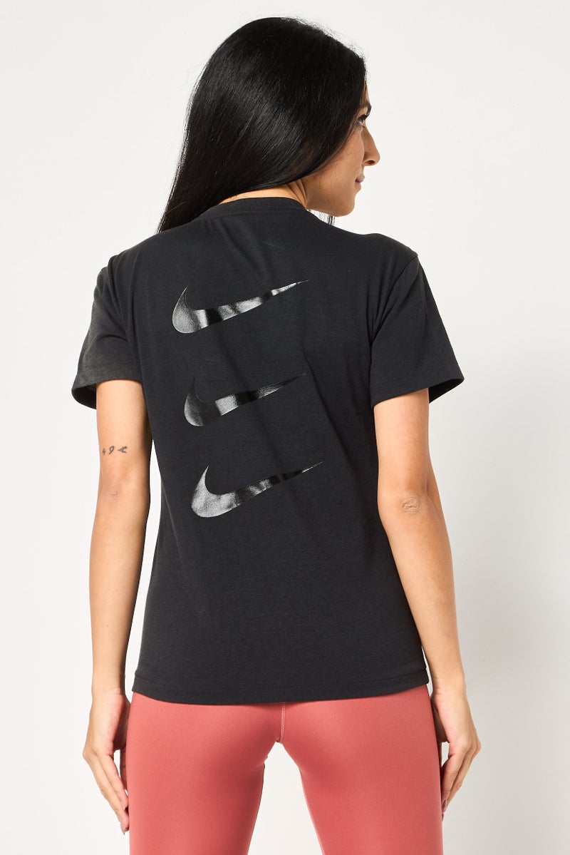 Nike Women Dri Fit Short Sleeve Running Top, Black - Image 3