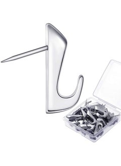 Hotop 30 Pieces 20 Lbs Pin Hooks Push Pin Hangers Metal Push Pin Hooks Picture Hanging Nails For Home Office Wooden Or Fabric Wall 30 Pcs  - Image 1