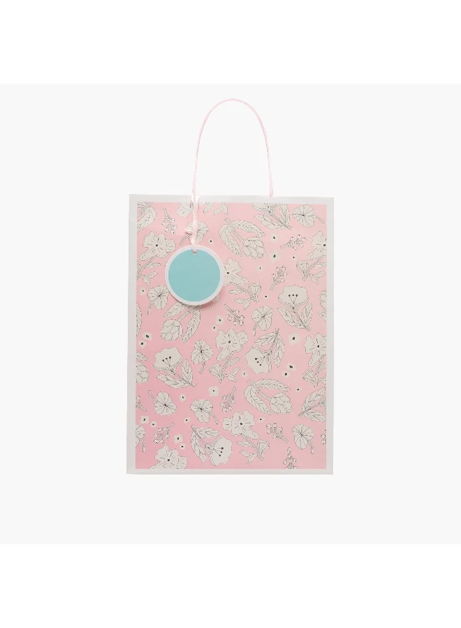 Findz Findz Floral Print Paper Gift Bag - Large