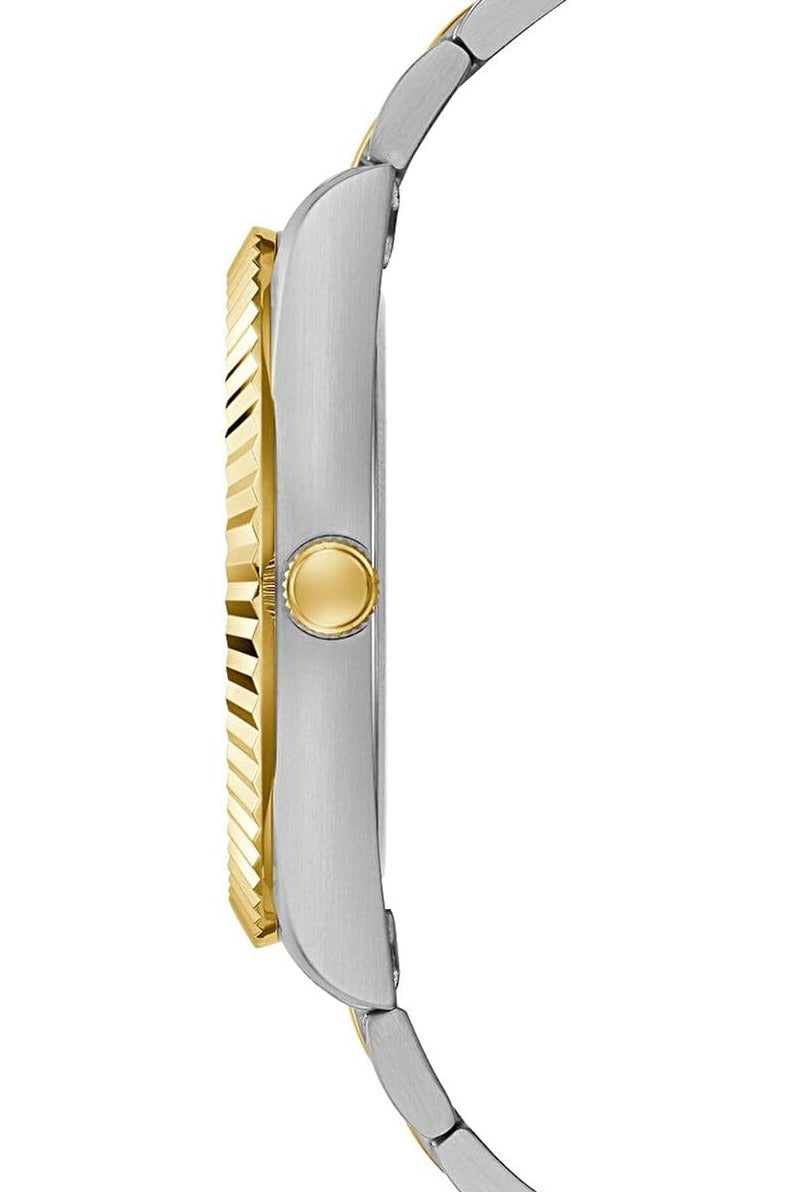 GUESS Men's 42mm Watch - Two Tone Strap Black Dial Silver Case - Image 3