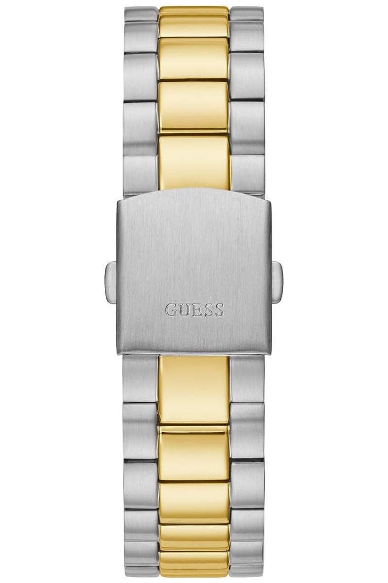 GUESS Men's 42mm Watch - Two Tone Strap Black Dial Silver Case - Image 4