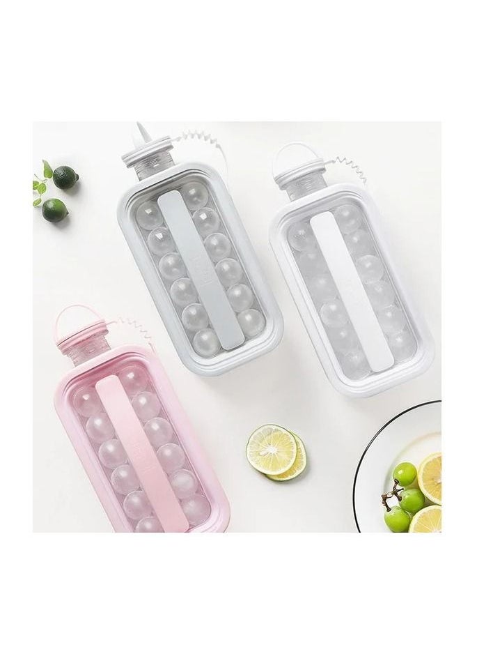 Generic - Healthy Ice Ball Maker Portable Ice Cube Freezer 2 in 1 Portable Ice Ball Mold with Lid Makes 17 Round Ice Cube Molds, BPA Free Ice Ball Mold - Image 1