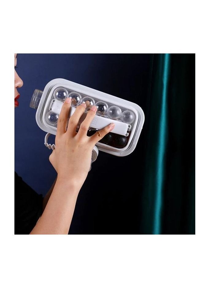 Generic - Healthy Ice Ball Maker Portable Ice Cube Freezer 2 in 1 Portable Ice Ball Mold with Lid Makes 17 Round Ice Cube Molds, BPA Free Ice Ball Mold - Image 1