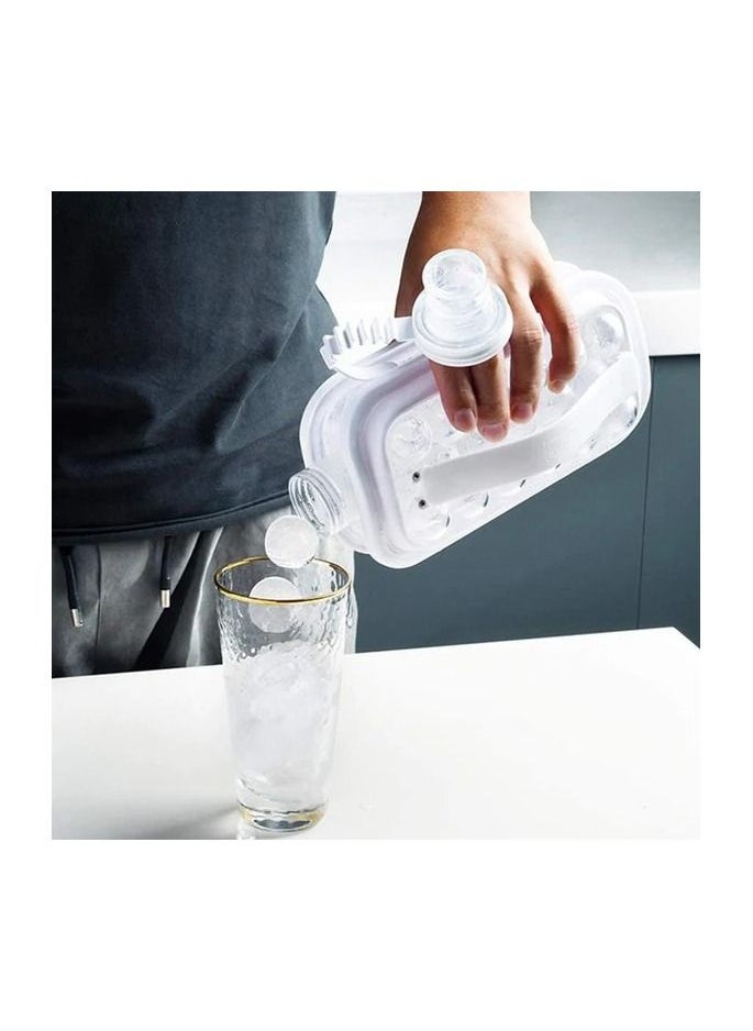 Generic - Healthy Ice Ball Maker Portable Ice Cube Freezer 2 in 1 Portable Ice Ball Mold with Lid Makes 17 Round Ice Cube Molds, BPA Free Ice Ball Mold - Image 1